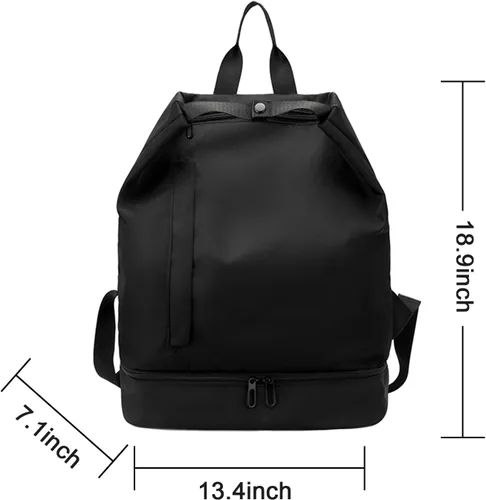 Vista 6 de Mochila de gimnasio, bolsa de gimnasio con compartimento para zapatos, mochila de viaje ligera para entrenamiento, deportes, casual, mochila