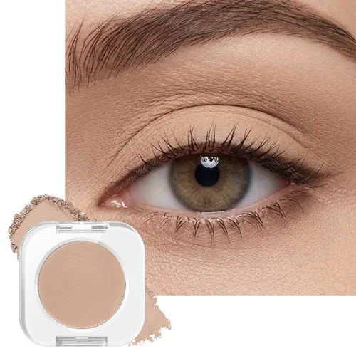 Vista 21 de Erinde Paleta de sombra de ojos blanca mate, sombra de ojos en polvo prensado blanco, ultra mezclable, color pigmentado, larga duración, base