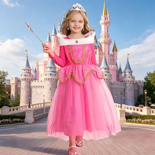 Vista 2 de iTVTi Disfraz de princesa rosa para niñas