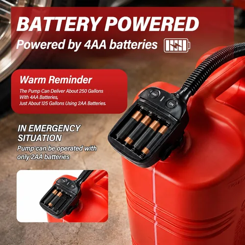 Vista 4 de Bomba de transferencia de combustible automática con sensor de parada automática (2.4 GPM), manguera de ingreso flexible se adapta a la mayoría