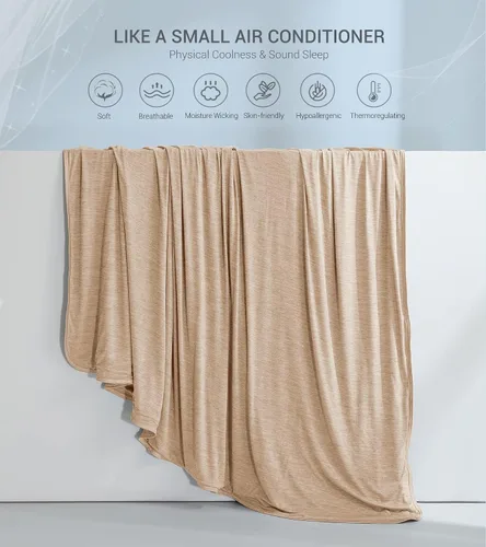 Vista 7 de Marchpower - Manta de enfriamiento para niños que duermen con calor, manta de lana fresca Arc-Chill con diseño de doble cara, fibra de enfriamiento