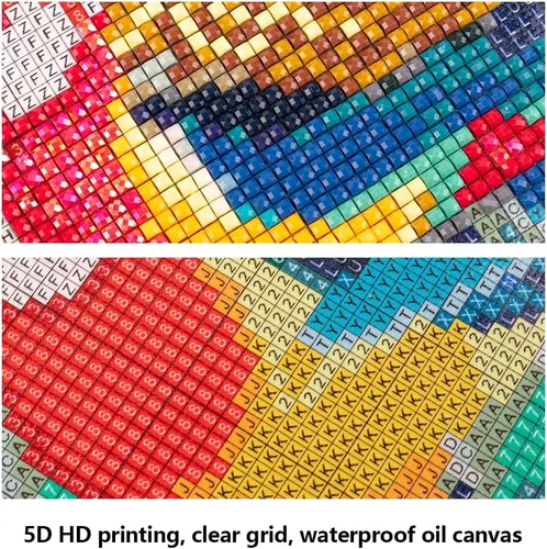Vista 5 de Kits de pintura de diamantes grandes de 15 x 19 pulgadas, diseño cuadrado de pavo real 5D, punto de cruz, pintura familiar por números, adultos