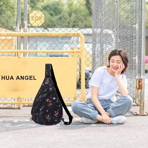 Vista 7 de HUA ANGEL Bolso bandolera para hombres y mujeres, mochila casual para viajes, senderismo, gimnasio