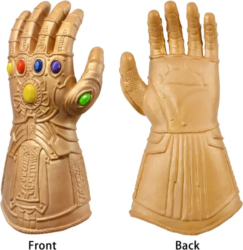 Vista 3 de Guante de mano de látex con luz LED regalo para Halloween y cosplay dorado