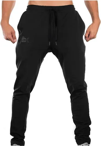 Vista 2 de BROKIG Pantalones deportivos para hombre, con cremallera, casual, para gimnasio, entrenamiento, bolsillos
