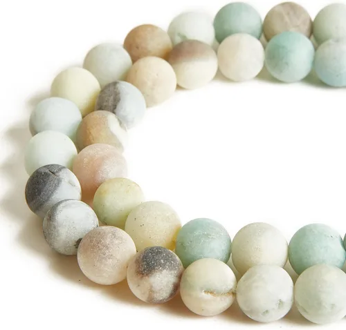 Vista 23 de 60 piezas de cuentas de aguamarina natural de 6 mm, cuentas de piedras preciosas redondas sueltas para hacer joyas