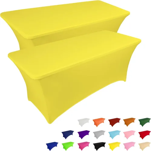 Vista 26 de IVAPUPU - Mantel de elastano para mesas rectangulares, ajustado, elástico, lavable, protector de mesa para eventos, fiestas, bodas, cócteles, Negro
