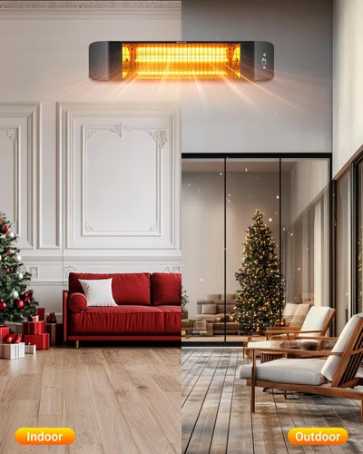Vista 9 de Pasapair - Calentador eléctrico de patio - Calentador inteligente infrarrojo para interiores con temporizador de 24H y control por APP - Calentador