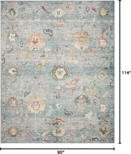 Vista 112 de Loloi Margot - Alfombra de área terracota/laguna de 7'-6" x 9'-6