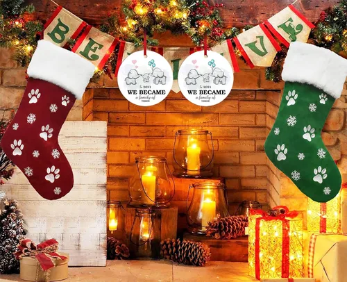 Vista 7 de Adorno de Navidad de la familia de elefantes en 2021 We Become A Family of Three Keepsake Family Christmas Tree Decoraciones para amigos, bodas