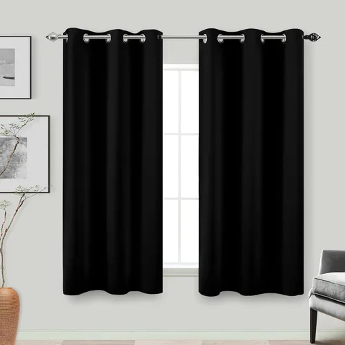Vista 40 de KOUFALL Cortinas de Baño Aqua para Ventana, Juego de 2 Paneles Decoración Costera Cortinas Cortas Opacas para Ventana Pequeña de Cocina Puerta