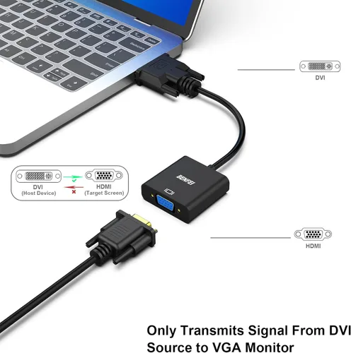 Vista 2 de BENFEI Adaptador activo de DVI-D a VGA, DVI-D 24+1 a VGA macho a hembra