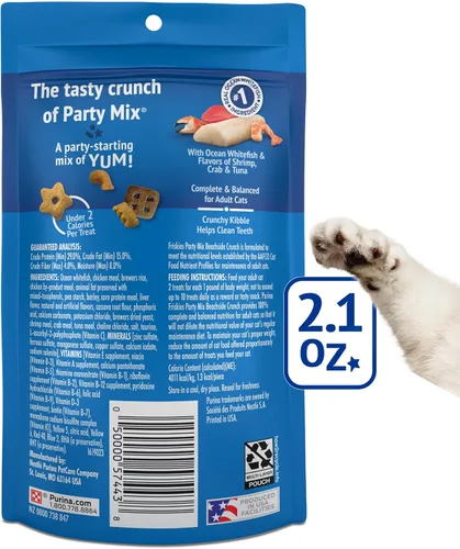 Vista 7 de Purina Friskies Golosinas para gatos, Party Mix Beachside Crunch - (Paquete de 10) Bolsas de 2.1 oz