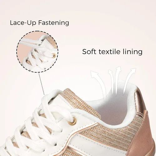 Vista 3 de K KIP WOK Zapatos deportivos de tacón alto para mujer, con plataforma con cordones, zapatos ocultos, ligeros, informales, gruesos, a la moda