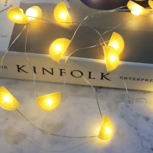 Vista 7 de Guirnalda de 20 luces LED de cobre sandía, funciona con pilas, para Navidad, fiesta de cumpleaños, vacaciones, decoración de verano, sandía