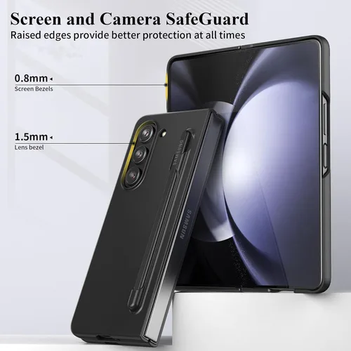 Vista 3 de Foluu Funda delgada para Samsung Galaxy Z Fold 5 con soporte para bolígrafo y protector de pantalla frontal integrado, funda protectora