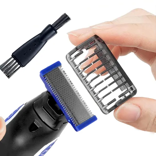 Vista 2 de 2 cabezales de repuesto para afeitadora compatibles con Micro Touches Solo Trimmer cuchillas de repuesto (2 piezas + 2 cepillos)