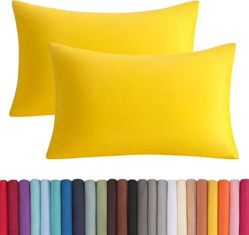 Vista 36 de BEDSUM Juego de 2 fundas de almohada de microfibra estándar suaves, resistentes a las arrugas y de fácil cuidado con cierre de sobre para niños, 20