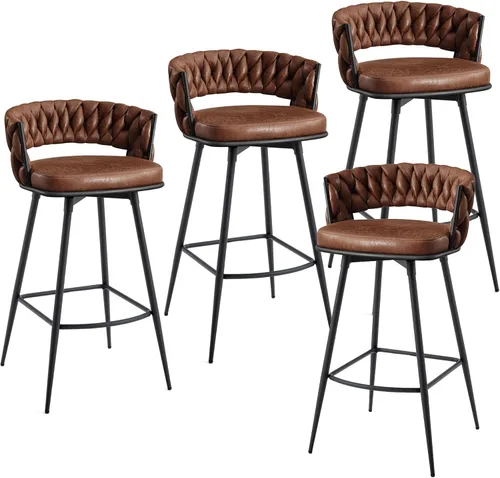 Vista 12 de BV - Juego de 2 taburetes de bar de altura de mostrador, taburetes de bar de altura de asiento de 26 pulgadas, taburetes de bar giratorios de 180°