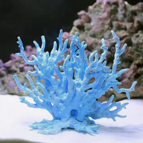 Vista 3 de Besimple Adorno artificial de coral para acuario de plástico, plantas para pecera, decoración para paisaje de acuario (6.7 x 5.5 x 1.6 pulgadas)