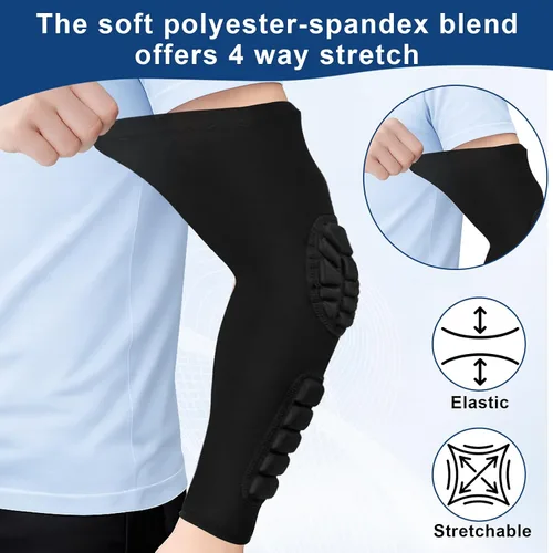 Vista 4 de 2 fundas acolchadas para antebrazo, mangas acolchadas de compresión para voleibol, baloncesto, manga de brazo de fútbol