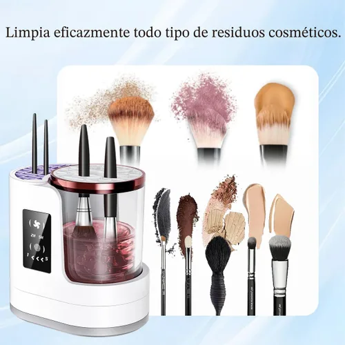 Vista 5 de Máquina limpiadora y secadora de brochas de maquillaje eléctrica, herramienta automática de limpieza profunda 3 en 1 con limpiador de brochas