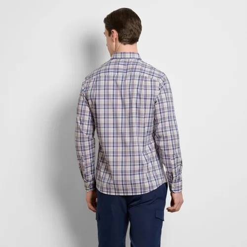 Vista 2 de Van Heusen Camiseta para Hombre de Manga Larga con Botones, Ajuste Estrecho, Largo Regular, Tejido Cómodo y Elástico