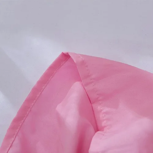 Vista 4 de JSD Falda de cama rosa para cuna de 14 pulgadas, caída profunda, con volantes de doble capa, de microfibra, para guardería, para bebés y niñas Rosa