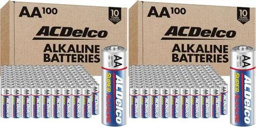 Vista 7 de ACDelco 100 unidades de pilas AA, batería súper alcalina de potencia máxima, vida útil de 10 años, embalaje resellable