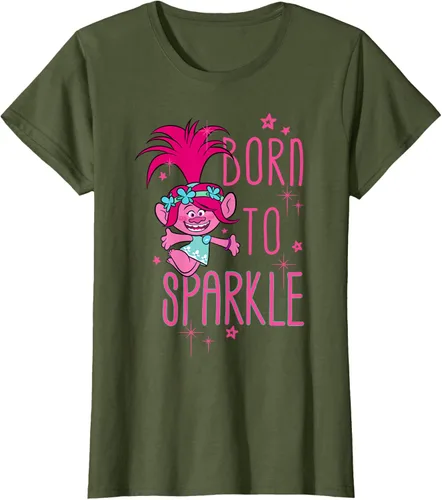Vista 77 de DreamWorks Trolls Camiseta Born to Sparkle Negro