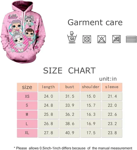 Vista 3 de Tbuxglu Linda sudadera para niña con capucha estampada en 3D para excursiones diarias a la escuela