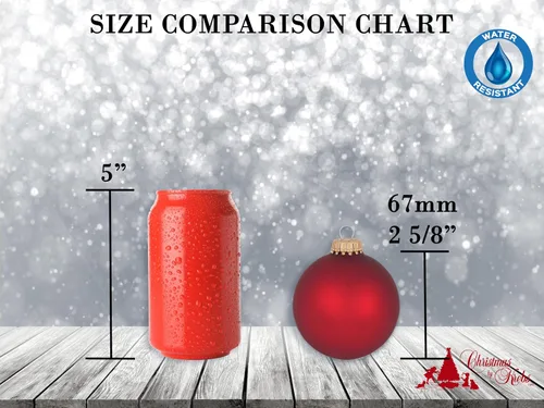 Vista 4 de Christmas By Krebs Adornos de bola de Navidad de vidrio sin costuras de diseñador hechos en EE.UU., 2 5/8" (67mm), 8 piezas