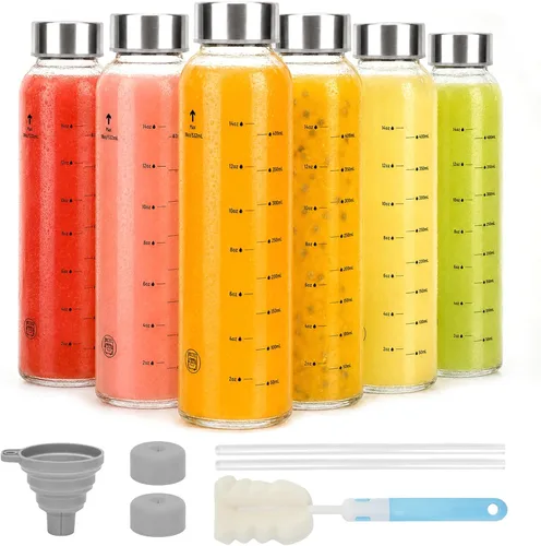 Vista 15 de Luxfuel Botellas de vidrio transparente con tapas, botellas de agua