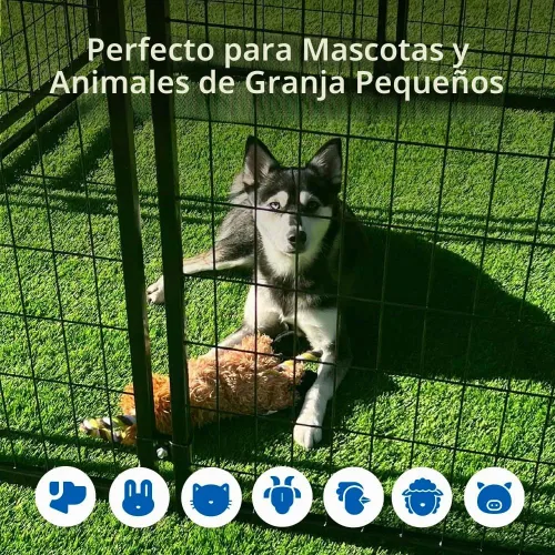 Vista 2 de ALEKO jaula para perro o gato, resistente, corralito, cerca para gallinero, 5 pies x 5 pies x 4 pies