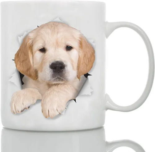 Vista 11 de Golden Retriever - Taza de café divertida de cerámica, regalo perfecto para amantes de los perros, taza de café Golden Retriever, gran cumpleaños