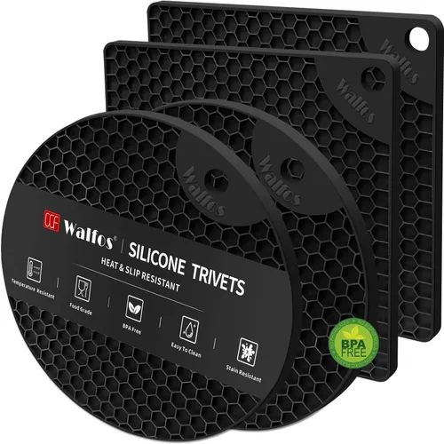 Vista 12 de Walfos Salvamanteles grandes de silicona de 16 x 12 pulgadas, salvamanteles para ollas y sartenes calientes, resistentes al calor, almohadillas