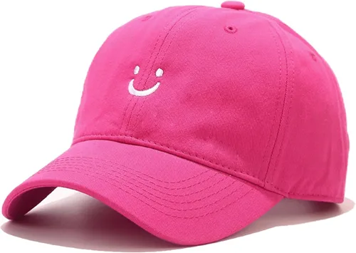 Vista 8 de Umeepar Gorra de béisbol con cara sonriente para mujeres y hombres, ajustable, de perfil bajo, de algodón, sin estructura, para papá