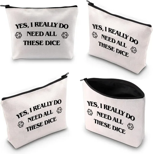 Vista 6 de XYANFA Bolsa de maquillaje para dados DM, regalo de juego de rol Yes I Really Do Need All These Dice Pouch