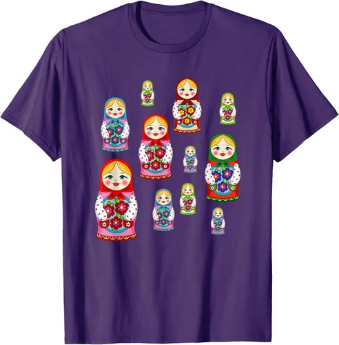Vista 26 de Rusia - Camiseta de juguete retro para niños, diseño de muñecas rusas
