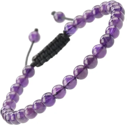Vista 14 de MASSIVE BEADS - Pulseras ajustables unisex de cuentas de cristal de piedras preciosas con poder curativo natural, de macramé Piedras de 7 chakras