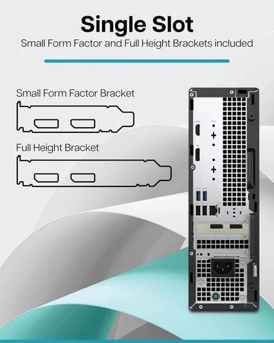Vista 5 de VisionTek Tarjeta gráfica AMD Radeon RX 550 4GB GDDR5 2x DisplayPort 2 Monitor Support, Low Profile SFF, Full Height Bracket Included, Single