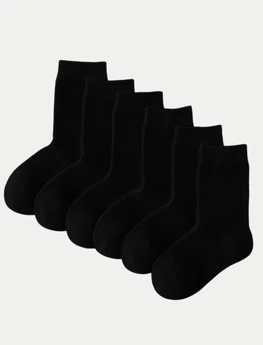 Vista 5 de Calcetines de vestir unisex para niños y niñas, de algodón suave, sin costuras, 6 pares