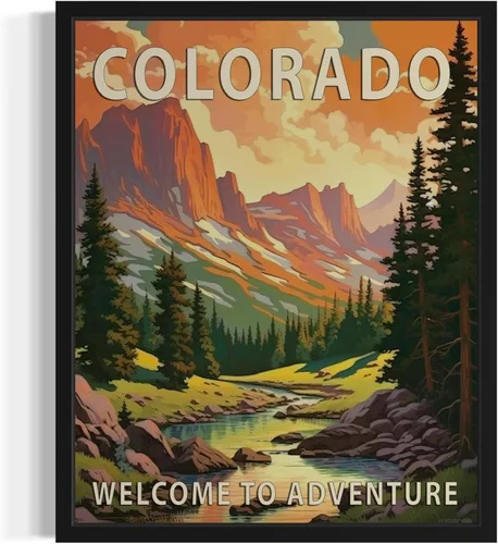 Vista 41 de Póster artístico de paisaje del estado de Alabama, decoración artística de paisaje retro de estados, pintura de montaña y paisaje de aventura