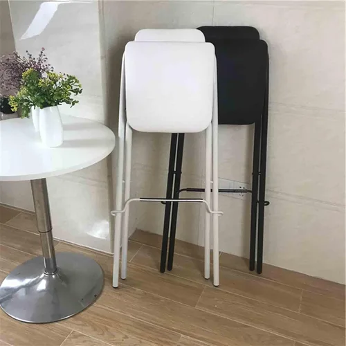 Vista 4 de Silla de bar plegable de 26 pulgadas, 28 pulgadas, 30 pulgadas, taburete de bar plegable con respaldo, taburete de bar de desayuno con placa