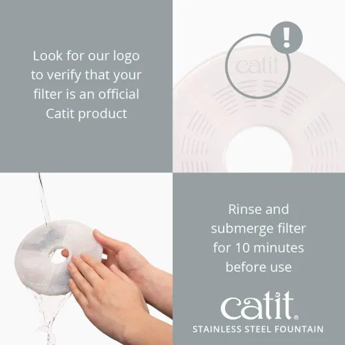 Vista 5 de Catit Fuente de agua para gatos de acero inoxidable fresca y transparente, 50023