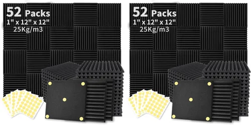 Vista 13 de Focusound Paquete de 4 trampas de espuma acústica para esquinas de bajos de 16.5 x 6.3 x 12 pulgadas, paneles de espuma acústica insonorizados