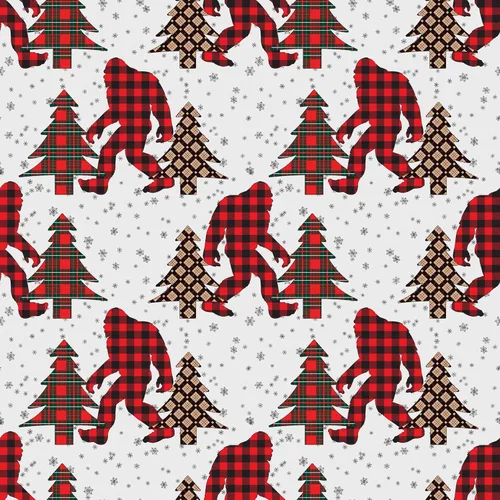 Vista 2 de Papel de regalo de lujo de Navidad con diseño de pie grande, papel de regalo grueso para árbol de Navidad, decoración de Navidad Sasquatch