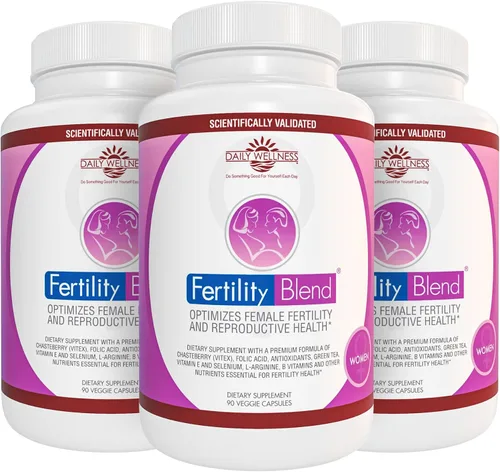 Vista 3 de Daily Wellness Company, Fertility Blend for Women, 90 Veggie Caps Wellness Supplement with Vitamins, Minerals & Antioxidants for Women's 25+