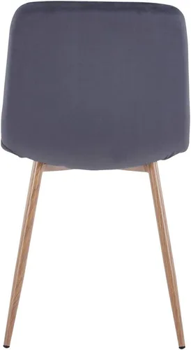 Vista 7 de asunflower Juego de 4 sillas de comedor de terciopelo con patas de metal, color gris, sillas de comedor modernas de mediados de siglo para reuniones