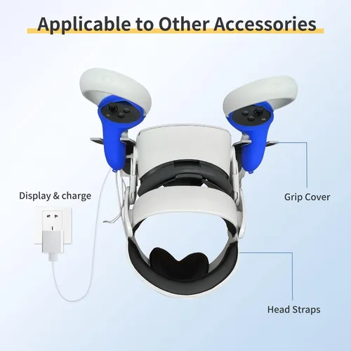 Vista 3 de Merryhome Design VR Stand Accessories Wall Mount Bracket Headset Display Stand and Controller Mount Compatible with Quest 1 Quest 2 Quest proVive